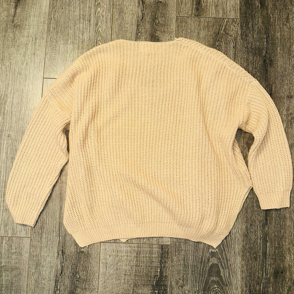 Anthropologie Luna Ivy Woman’s Elegant Cozy V Neck Knit Sweater B8 - Picture 4 of 5